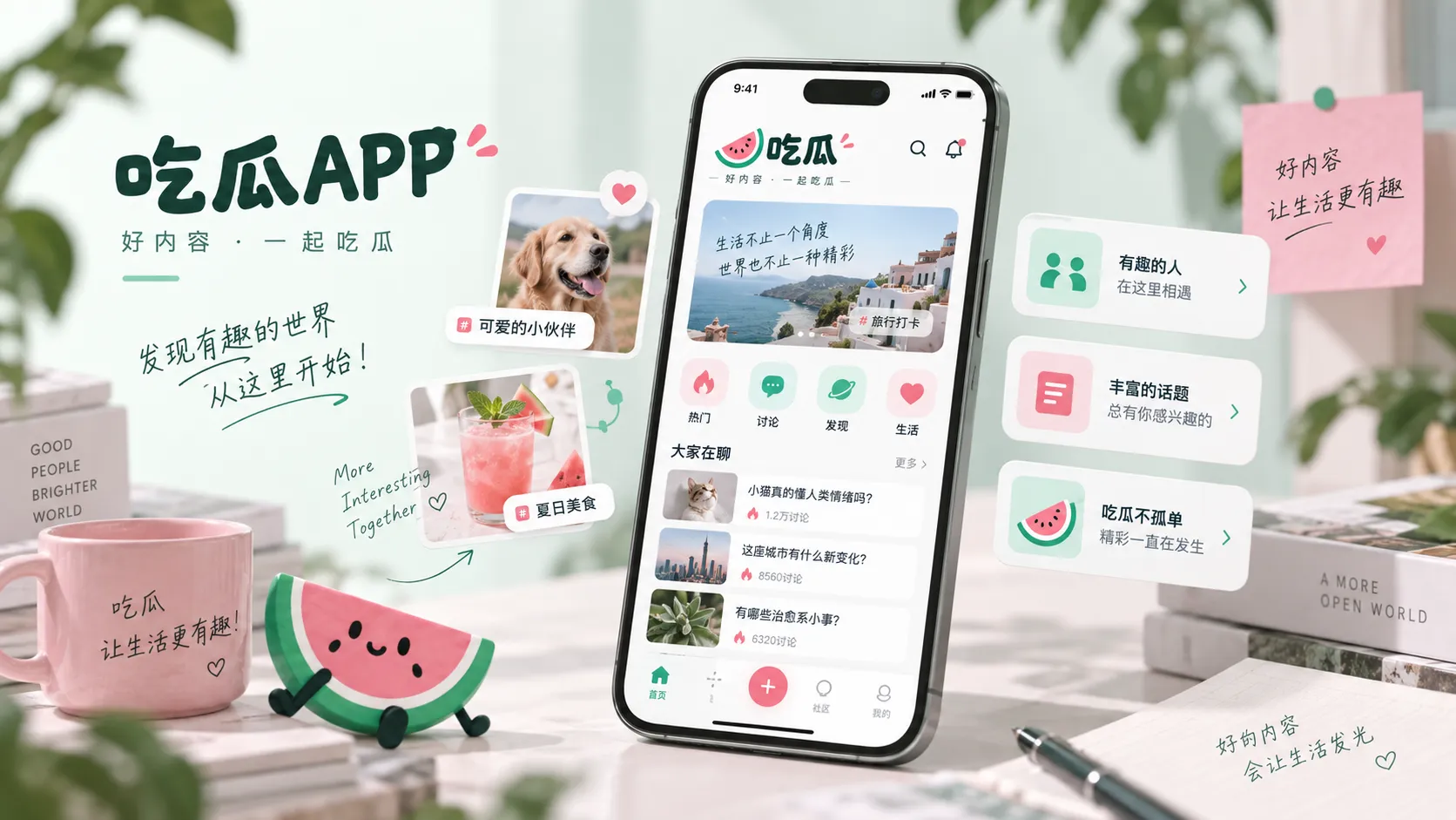 移动端视频热点阅读界面示意